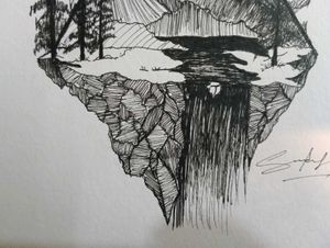 Mountain Scenery Drawing