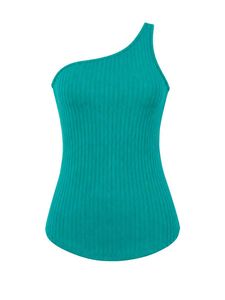 Chic One-Shoulder Ribbed Tank Top