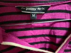 Striped Cropped Polo Teshirt