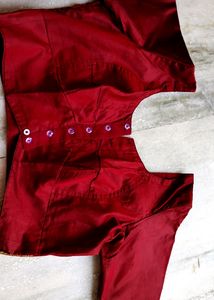 Peacock Design Saree With Stitching Blouse