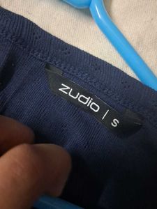 Zudio "Feeling Lucky" Navy Blue Top