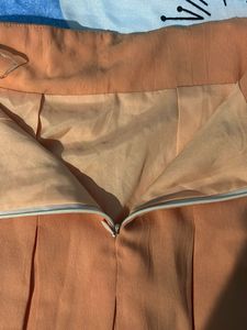 Pleated Peach short Skirt
