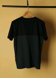 Black Green Panel V Neck Tshirt- Brand New