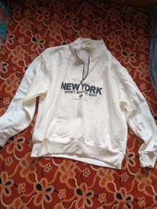 White "New York" Graphic Sweatshirt