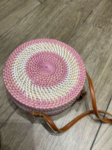 Chic Round Woven Crossbody Bag