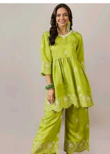 Lime Green Kurta Palazzo Set