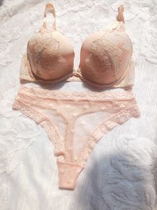 Lace Trimmed Bra &amp; Panty Set