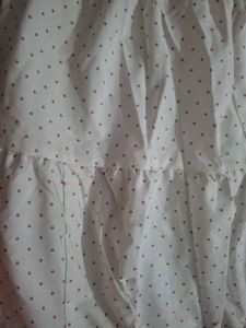 Boho Tiered White Polka Dot Skirt
