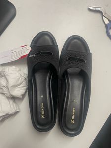 Stylish Black Embellished Slides for Women