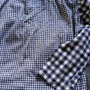 blue and white chex shirt