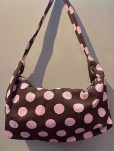 Brown Polka Dot Hobo Bag