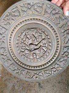 Antic Bronze Haevy Nataraj Wall Hanging With Beaut