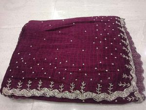 Stunning Purple Sequined Saree