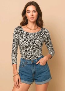 💝Cheetah Print Top F