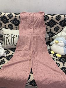 Chic Pink Eyelet Jumpsuit