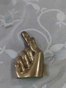 Vintage Unique Brass Pointing Finger Gesture Decor