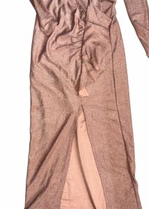 Sparkly Ruched Bodycon dress with slit