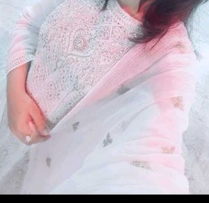 Elegant White Ethnic Dress for Women