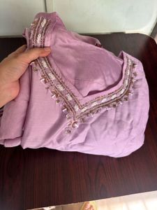 Elegant Lavender Kurta Set with Dupatta