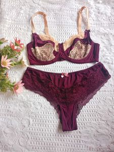 Burgundy Lace Lingerie Set