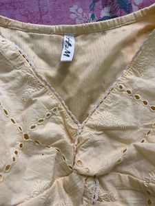 Chic Yellow Eyelet Top