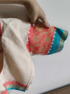 Elegant Cream Saree with Vibrant Border