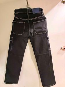 Black Cargo Pants with White Stitching