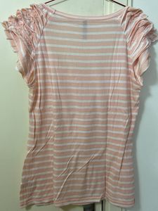 Striped Ruffle Sleeve Top