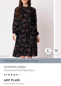 Pretty Floral Printed Cotton Dress