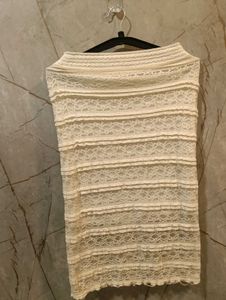 Cream Lace Layered skirt (size-M/L)