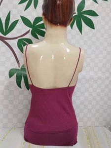 (911)Burgundy Ribbed Tank Bodysuit