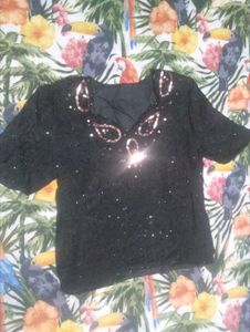 Sparkling Sequin Black Top