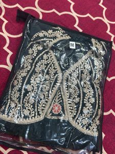 Elegant Teal Embroidered Ethnic Gown