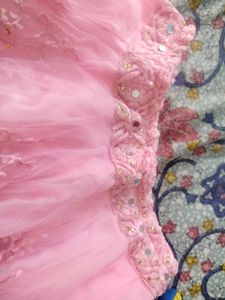 Elegant Pink Net Lehenga Choli Set