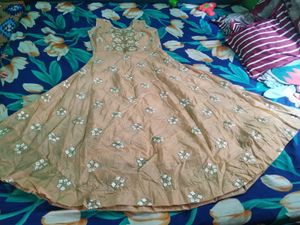 beige long gown
