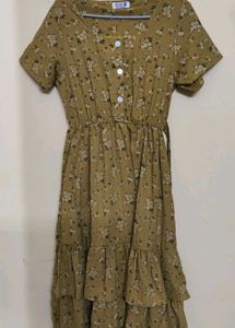 Floral Print Button-Up Midi Dress