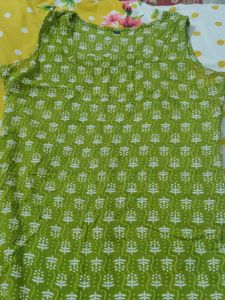 Green Printed Kurta