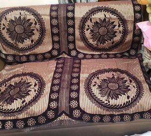 Unused Floral Sofa Cover | Brown | 1 Pc