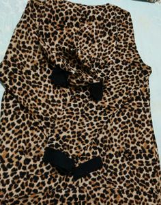 Leopard Print Jacket with Bow Details