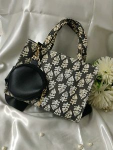 Designer Handbag with Coin Pouch🖤🤍✨