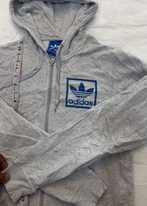 Adidas Grey Zip-Up Hoodie
