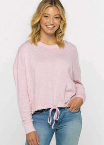 Cute Pink Striped Long Sleeve Top