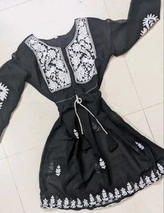 Elegant Black Chikankari Kurta
