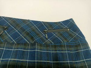 Imported Plaid Pleated Mini Skirt Size 32