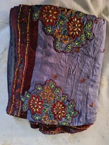 Embroidered Silk Saree