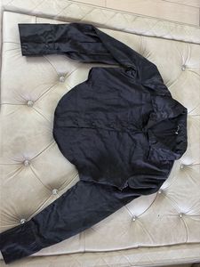 Black Long Sleeve Cropped Blouse