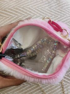 Fuzzy Tie-Dye Crossbody Bag and free set