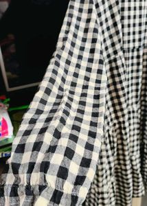 Black &amp; White Gingham Tiered Dress