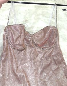 Sparkly Rose Gold Mini Dress