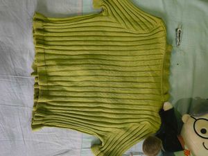 Lime Green Ribbed Button-Up Cardigan